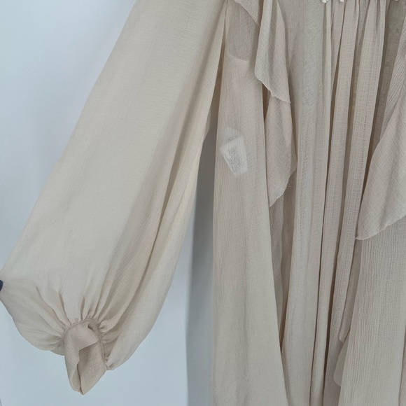 Philosophy Di Lorenzo Serafini Crochet Yoke Ruffle Ethereal Boho Flowy Dress - Picture 4 of 9